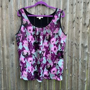 Marisa Christina Purple Floral Abstract Top 2X